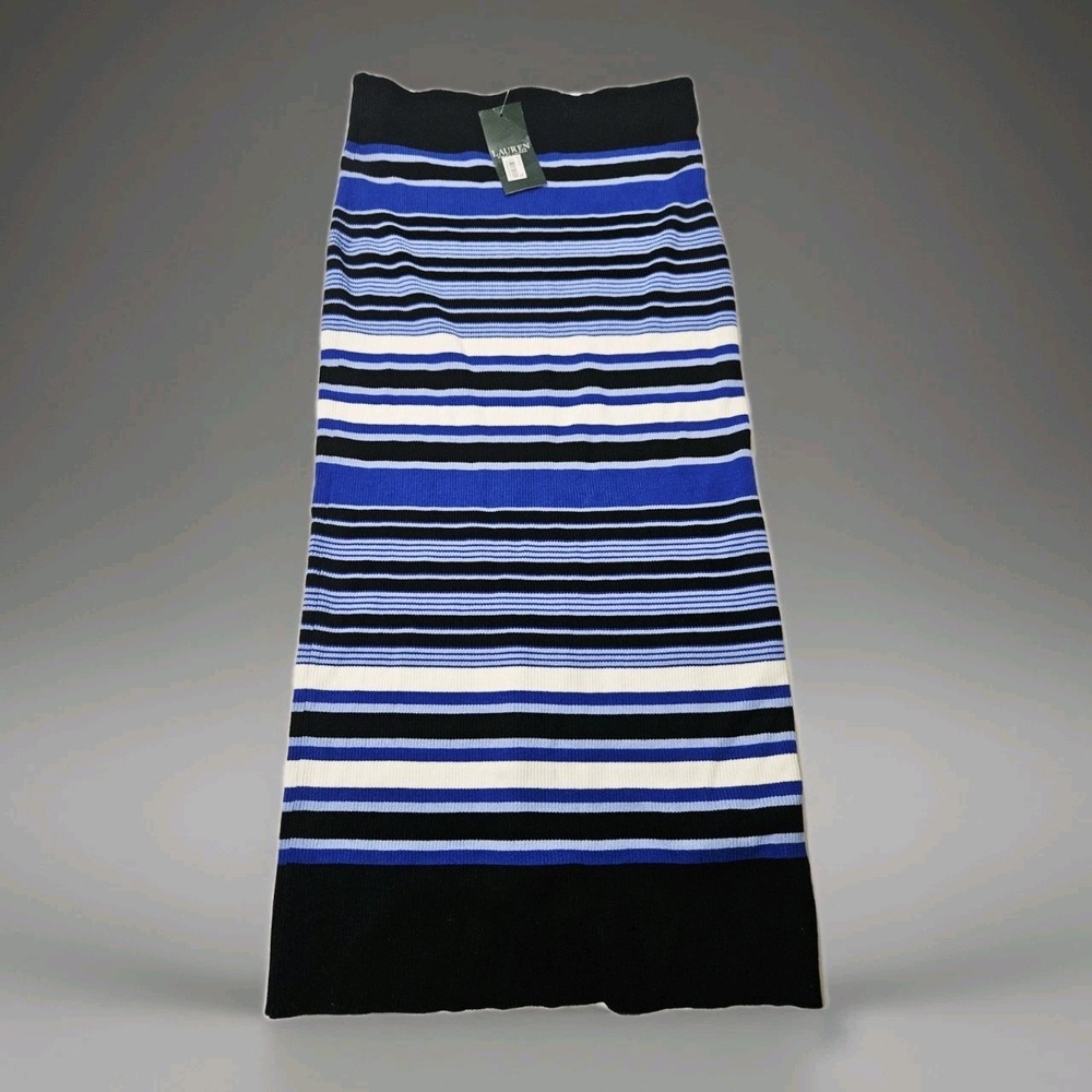 Lauren Ralph Lauren PRESP19 Multi Colored Striped Long Skirt Size M NWT‎